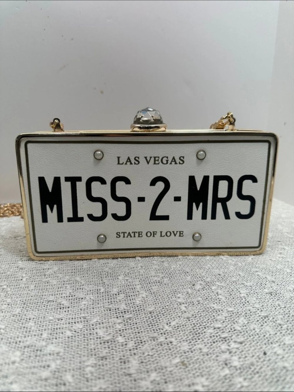 ALDO Las Vegas Miss 2 Mrs Wedding Bridal Clutch Purse Handbag - Picture 11 of 13